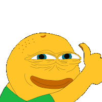 a yellow cartoon character giving a thumbs up sign