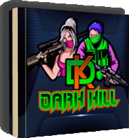 a book titled dark hill with a man and a woman on it