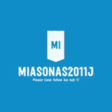 a blue and white logo that says miasonas2011j on it