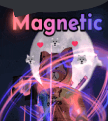 the word magnetic is on a purple background