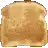 a pixel art of a slice of toast on a white background