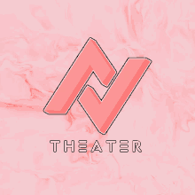 a pink logo for theater with a n on a pink background