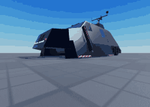 a computer generated image of a futuristic vehicle with a radar on top of it