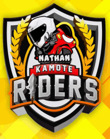 a logo for the nathan kamote riders with a helmet on it