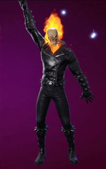 a ghost rider with a skull on his head