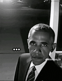 a black and white photo of barack obama taken by @barsuqfin