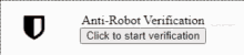 a sign that says anti-robot verification on it