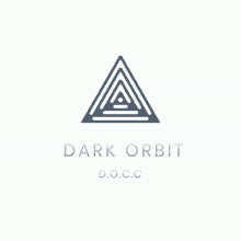 a logo for dark orbit d.o.c.c. with a triangle on a white background