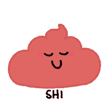 a cartoon drawing of a cloud with the word shi written below it