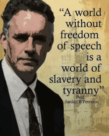 a man in a suit and tie with a quote by jordan b peterson