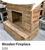 a picture of a wooden fireplace for sale for $ 250