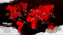 a map of the world with the words dying light 2 stay human at the bottom