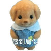 a brown teddy bear wearing a blue shirt with chinese writing on it