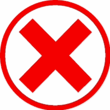 a red cross inside of a white circle