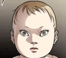 a cartoon baby with a surprised look on his face .