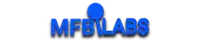 a blue and white logo for mfblabs with a blue circle in the middle