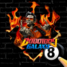 a drawing of a skeleton giving the middle finger with the words boboiboy galaxy 8 below it