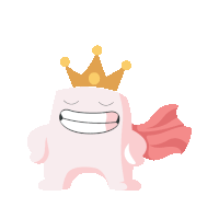 a cartoon character with a crown on his head