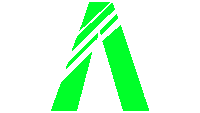 a green letter a with three white stripes on it