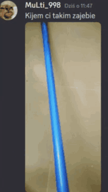 a picture of a blue stick with the name multi_998 written on it