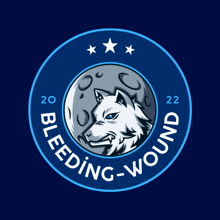 a logo that says bleeding wound with a wolf in the center