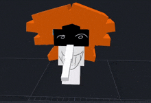 a cartoon drawing of an elephant with a black face and orange hair