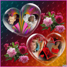 a collage of three hearts with pixiz written on the bottom left