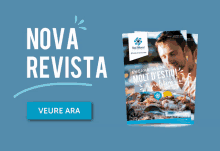 an advertisement for nova revista shows a man eating food