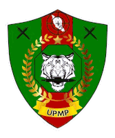 a green shield with a tiger and the word upmp