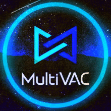 a blue circle with the word multivac in the center