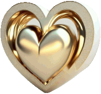 a gold heart is surrounded by a silver heart