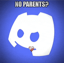 a discord logo with a bandaged heart and the words " no parents "