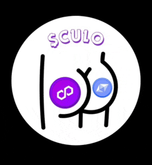 a circle with the word sculo on it and a picture of a butt