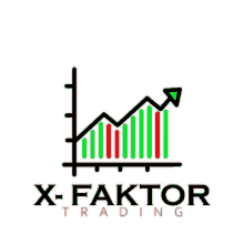 a logo for x faktor trading with a graph and arrow