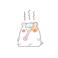 a hamster with a thermometer in its mouth and a bandage on its head .