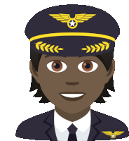 an illustration of a pilot wearing a hat with wings and a star