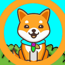 a cartoon drawing of a dog wearing a collar and tie