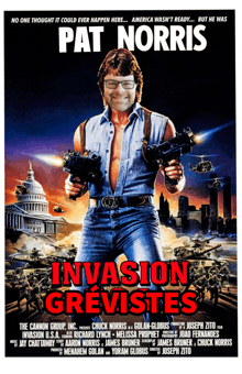 a poster for pat norris ' invasion grevistes