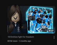 a video that says 18 entities fight for freedom on it