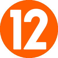 an orange circle with the number 12 in the center