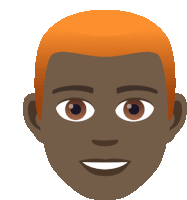 an icon of a man 's face with orange hair