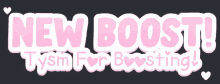 a pink and white logo that says new boost