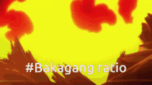 a yellow background with the words #bakagang ratio in white letters