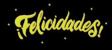 a pixel art of the word felicidades in yellow on a black background