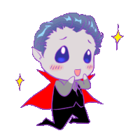 a drawing of a vampire with a red cape