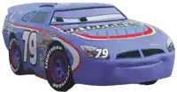 a purple race car with the number 79 on the side