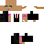 a minecraft skin of a woman with blue eyes and black clothes