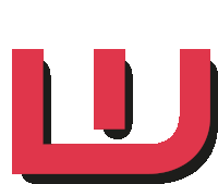 a red letter l with a white shadow on a white background