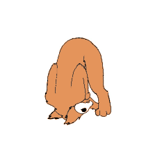 a cartoon drawing of a dog that is looking down