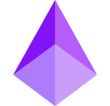 a purple pyramid on a white background with a gradient of purple .